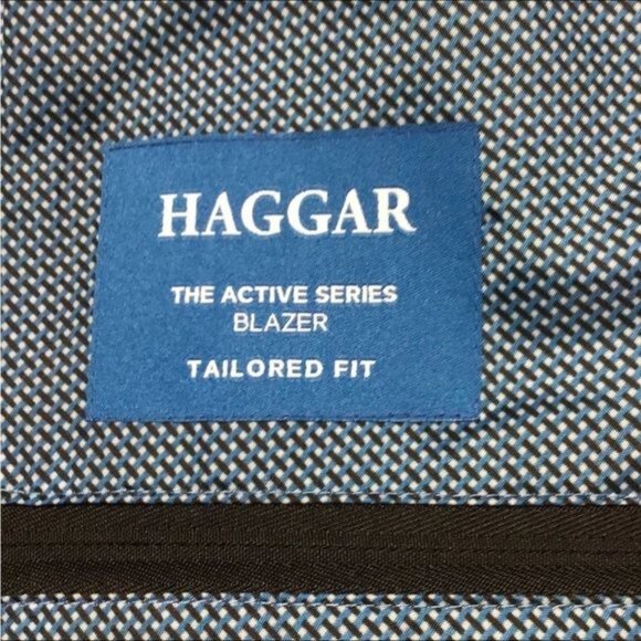 Haggar Active Series Mens 2 Button Tailor Fit Solid Blazer, Navy, size 46R - Picture 6 of 9